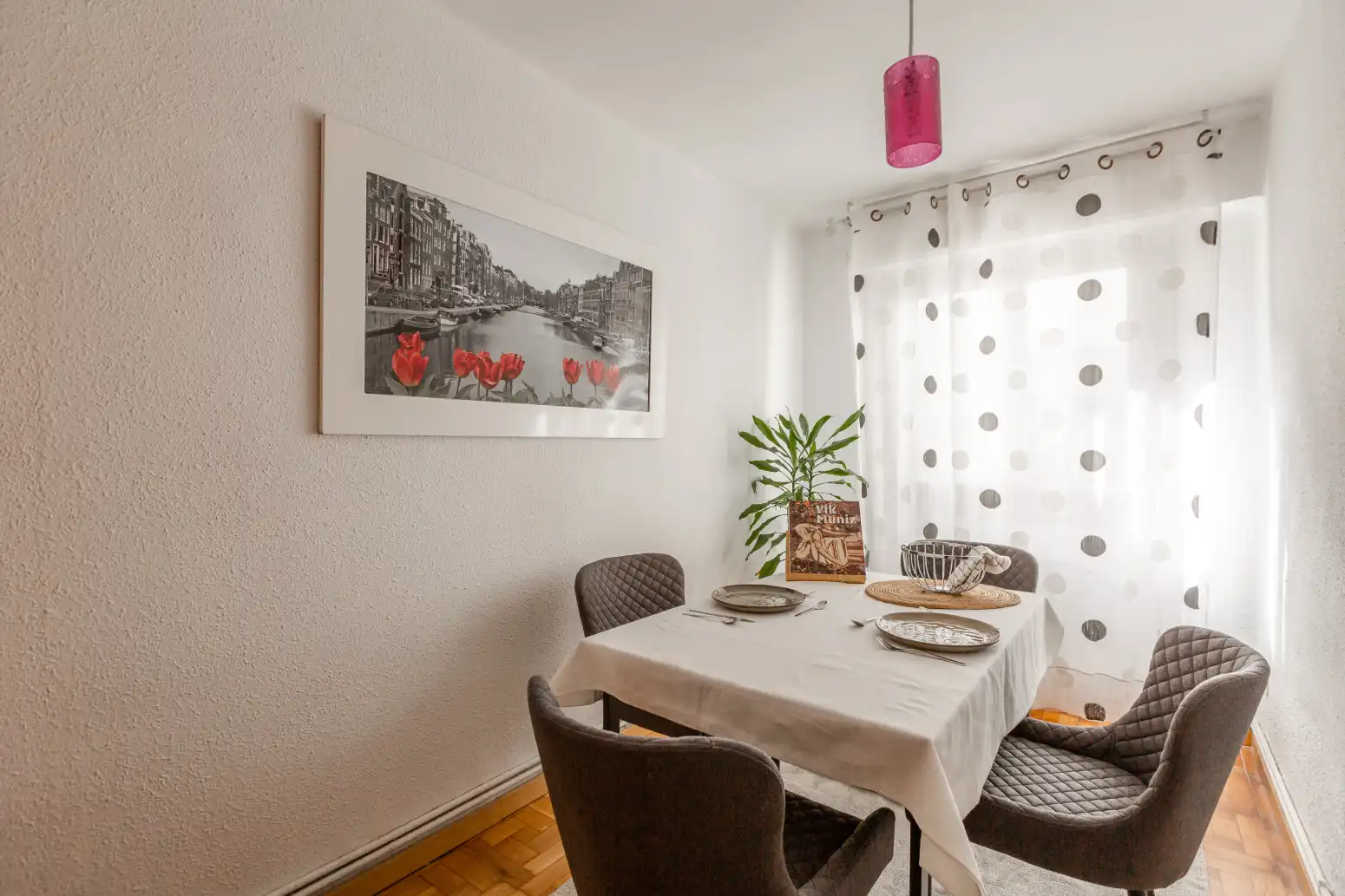 Dining room of Flat for sale in  Pamplona / Iruña  with Heating, Parquet flooring and Balcony
