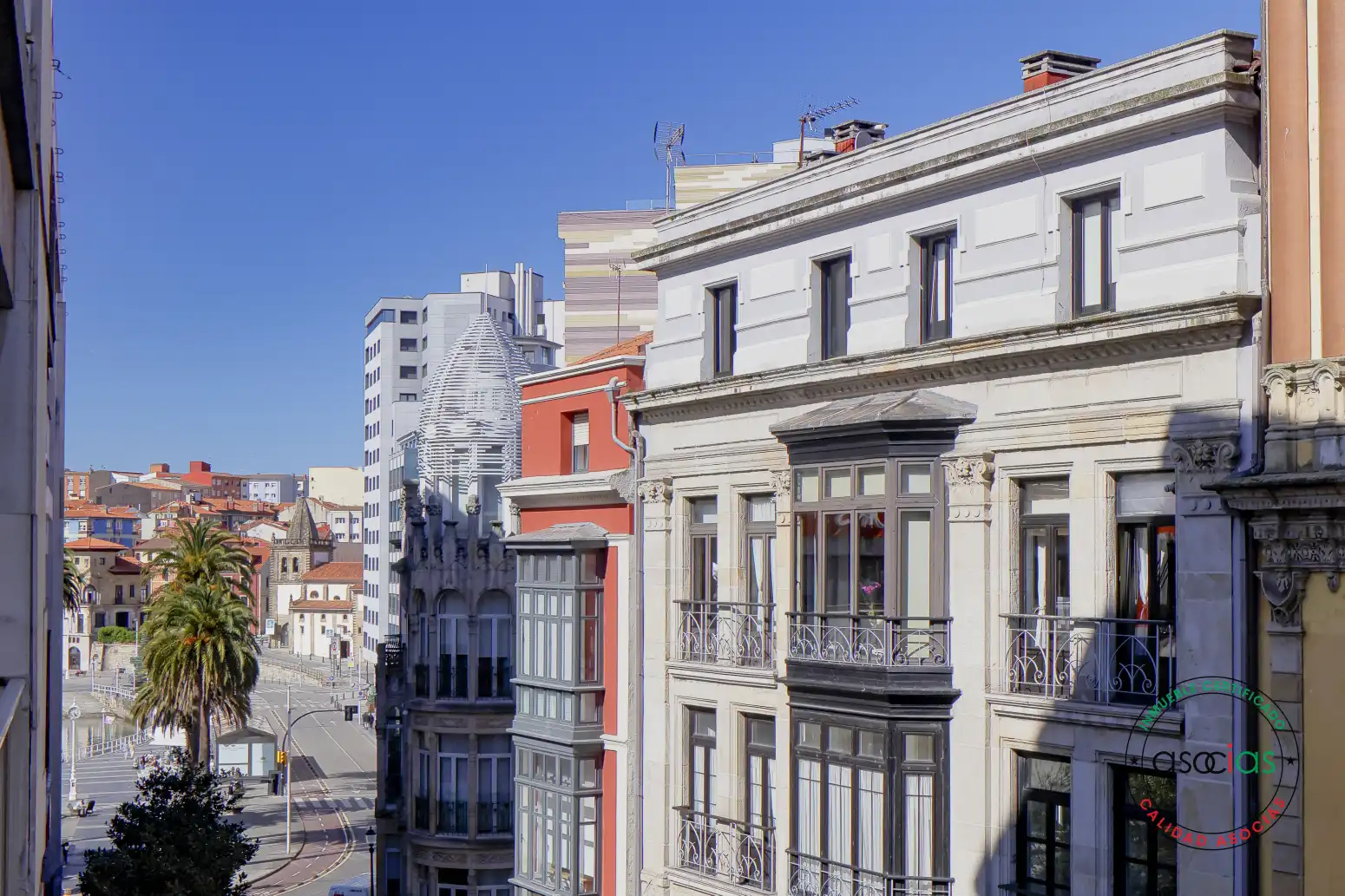 Vista exterior de Piso en venta en Gijón  con Calefacción, Parquet y Terraza