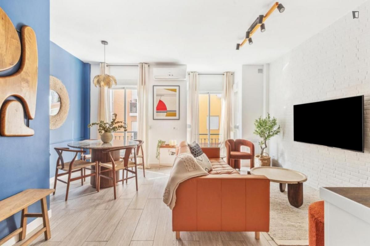 Living room of Apartment to rent in Málaga Capital  with Air Conditioner, Heating and Furnished