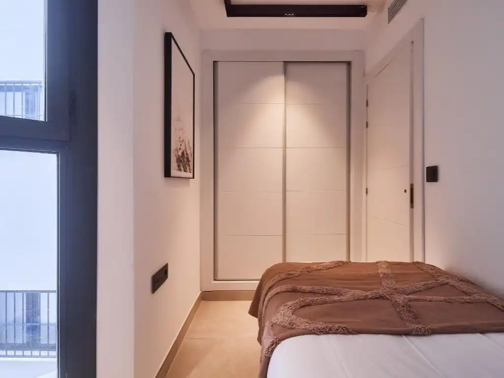 Schlafzimmer von Wohnung zum Verkauf in Fuengirola mit Klimaanlage, Terrasse und Ofen