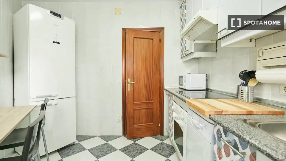 Cuina de Pis de lloguer en Madrid amb Aire condicionat, Calefacció i Moblat