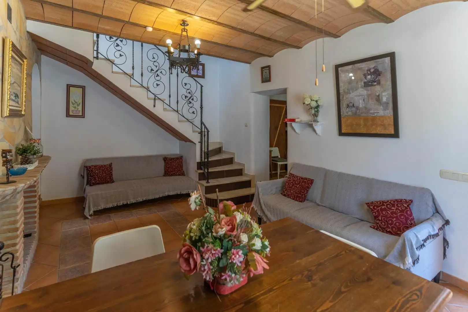 Wohnzimmer von Einfamilien-Reihenhaus zur Miete in Alhaurín El Grande mit Terrasse und Möbliert