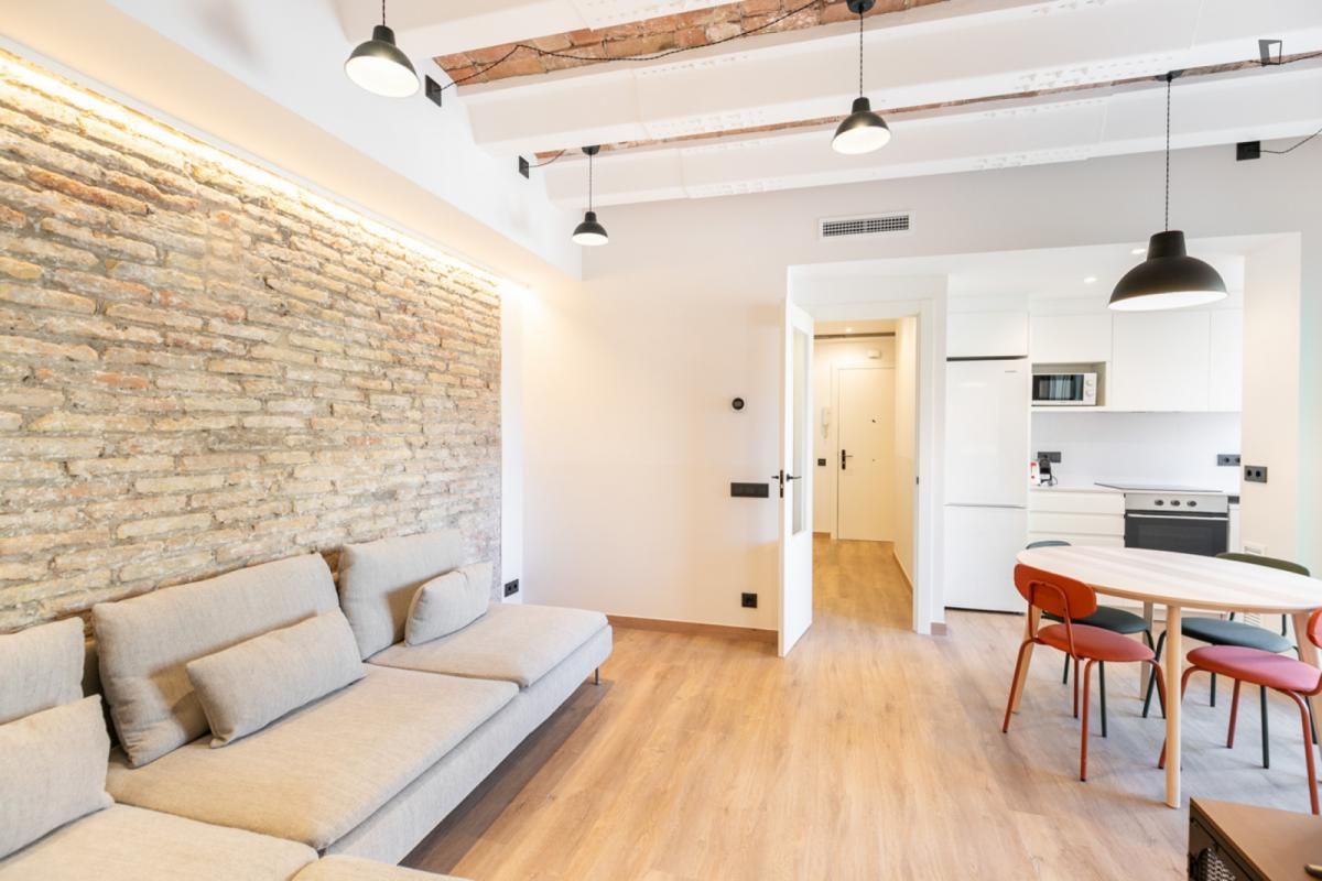 Living room of Apartment to rent in  Barcelona Capital  with Furnished, Oven and Microwave
