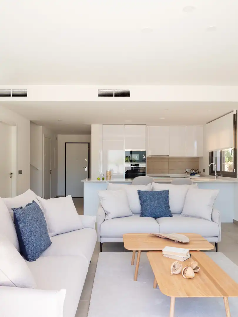Sala de estar de Dúplex en venta en Ses Salines con Aire acondicionado, Jardín privado y Terraza