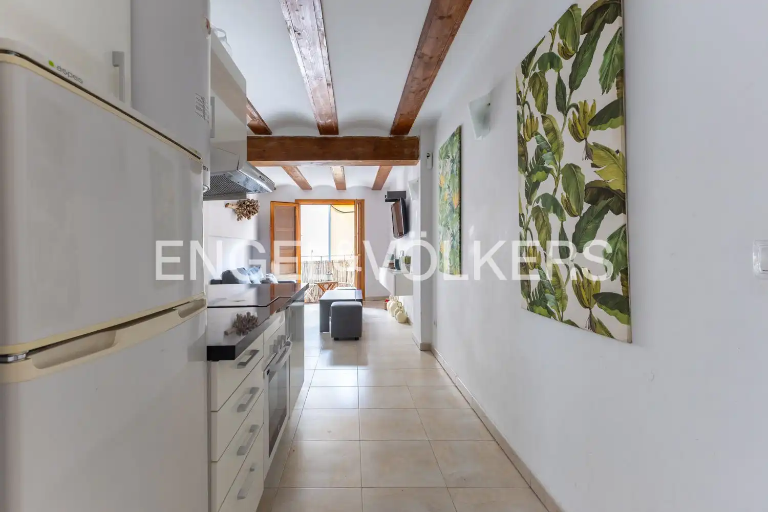 Kitchen of Flat for rent in Valencia  with Air Conditioner, Heating and Terrace