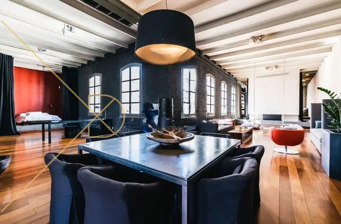 Comedor de Loft de alquiler en Barcelona con Aire acondicionado, Parquet y Terraza