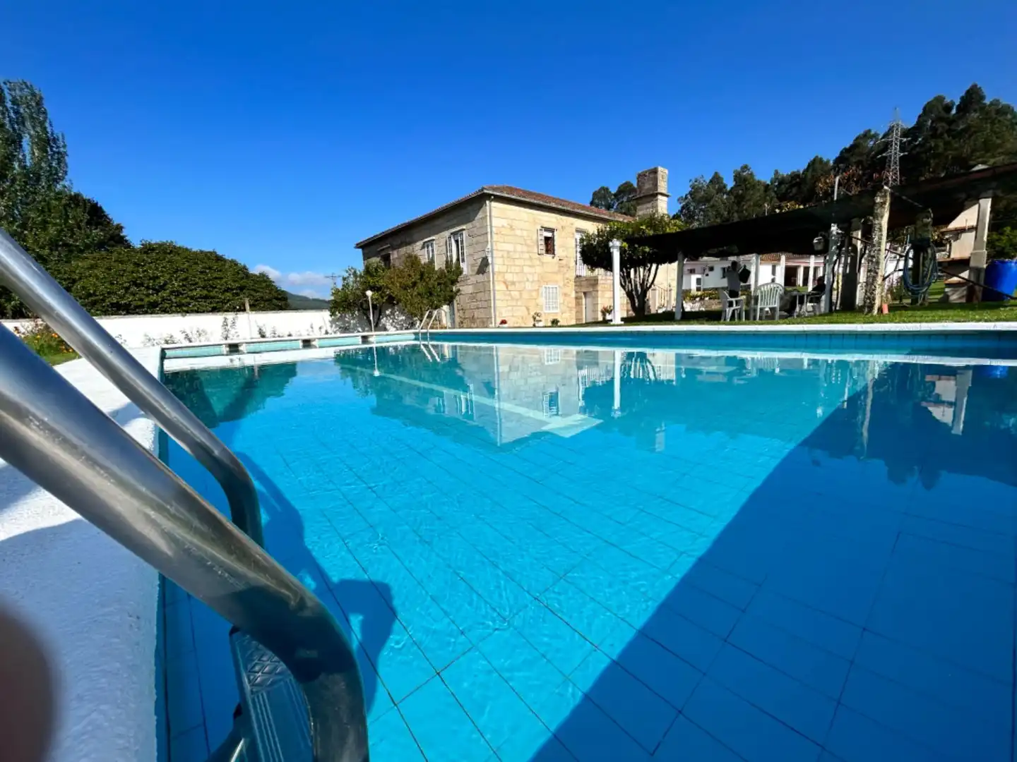 Swimming pool of Country homes for sale in Padrón  with Heating, Private garden and Terrace