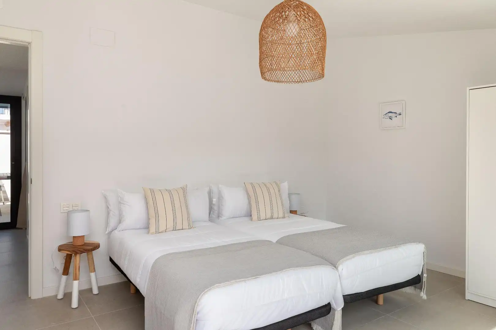 Schlafzimmer von Dachboden zur Miete in Calonge i Sant Antoni mit Klimaanlage, Heizung und Terrasse