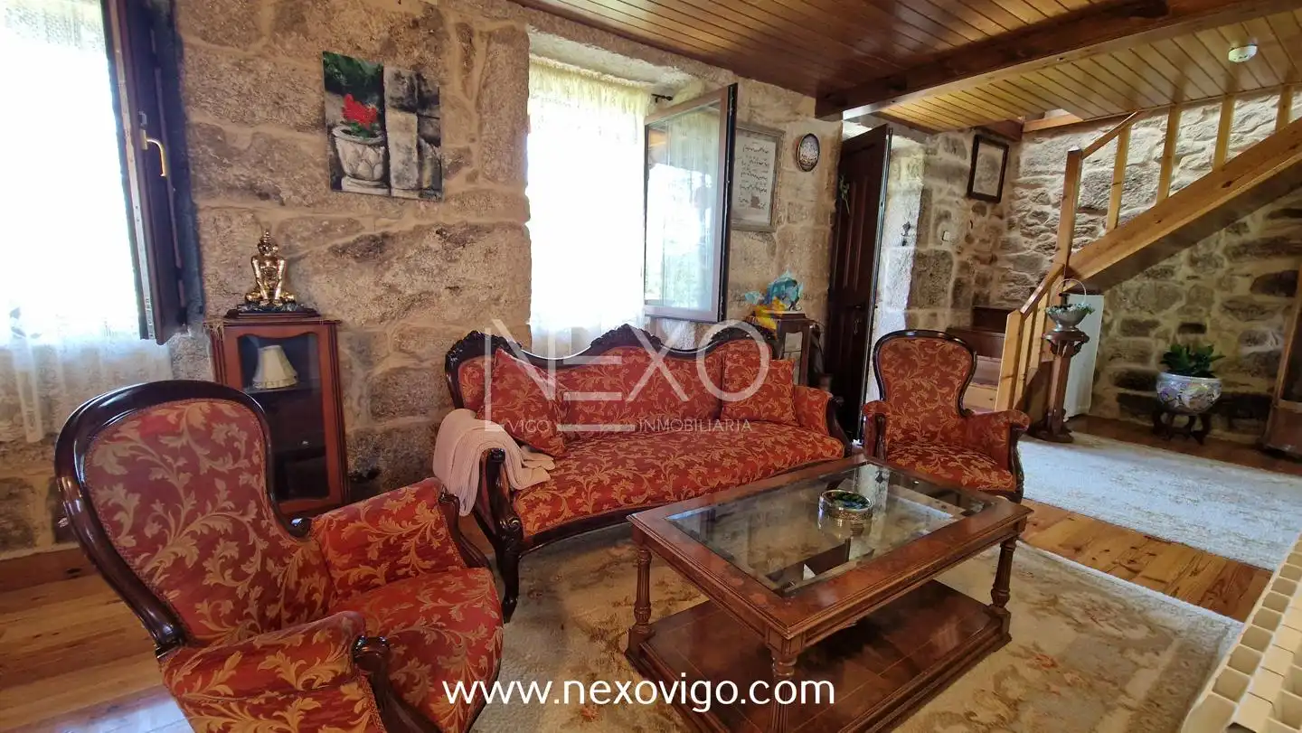 Wohnzimmer von Haus oder Chalet zum Verkauf in Mondariz mit Heizung, Privatgarten und Terrasse