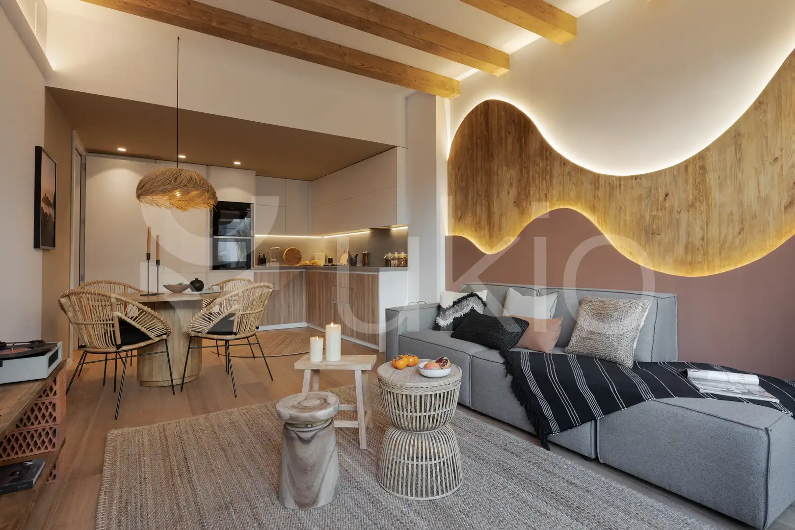 Wohnzimmer von Wohnungen zur Miete in Barcelona mit Klimaanlage, Heizung und Terrasse