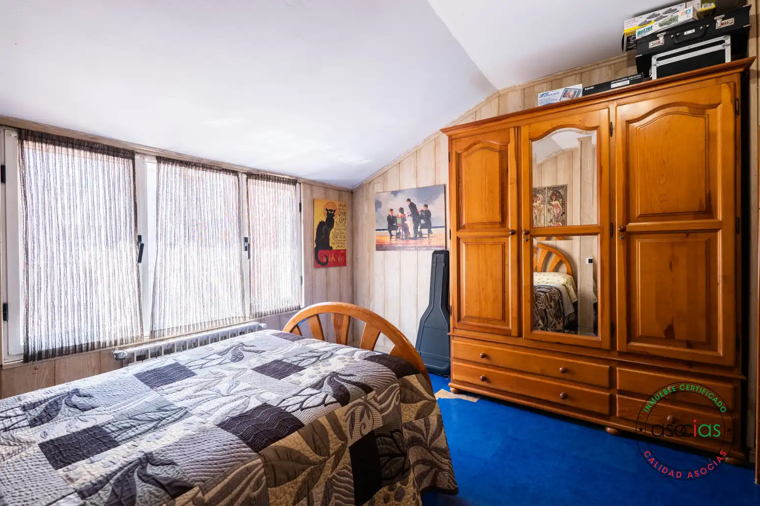 Schlafzimmer von Dachboden zum Verkauf in Gijón  mit Heizung, Parkett und Terrasse