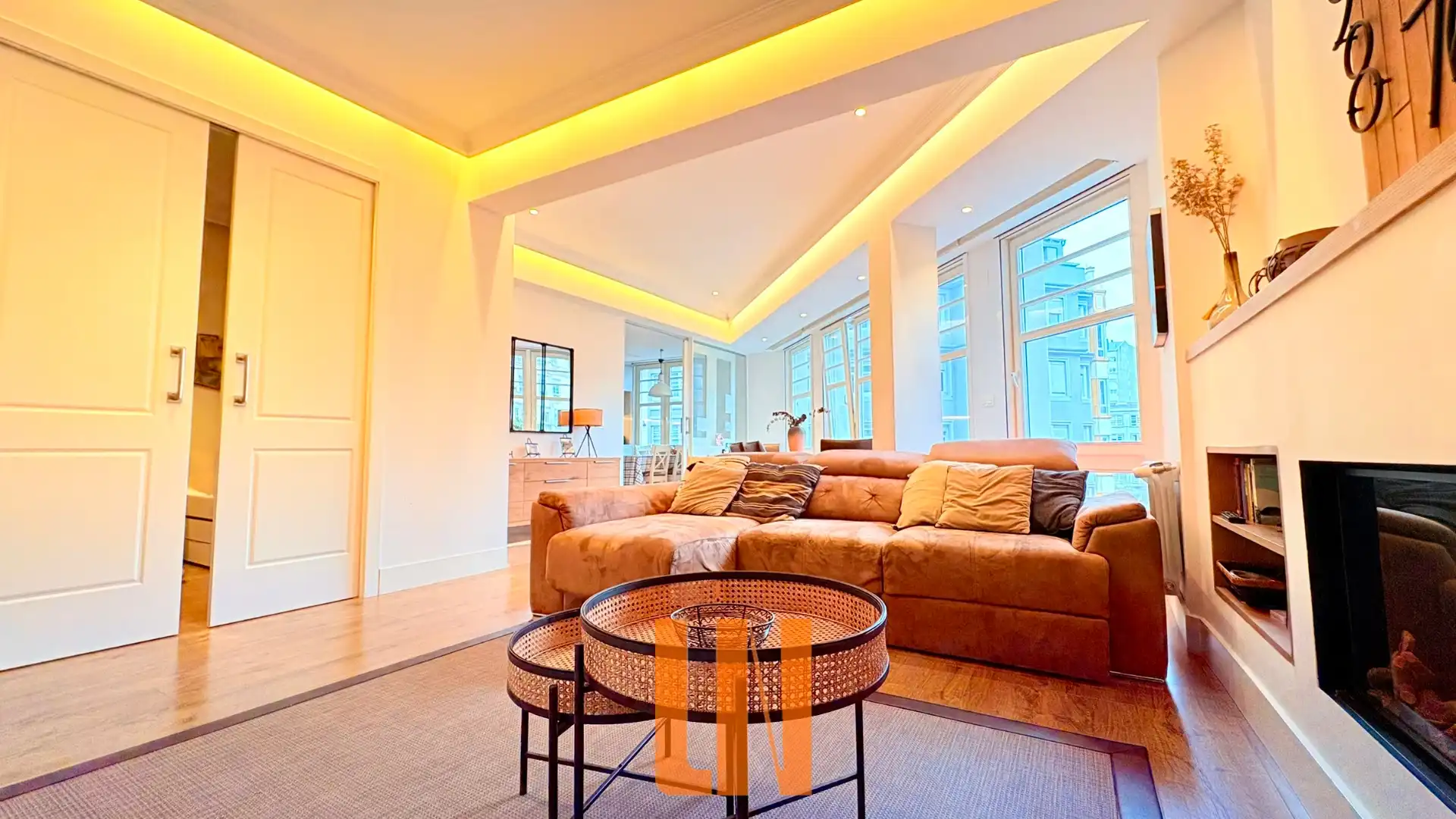 Living room of Flat for sale in A Coruña Capital   with Heating, Parquet flooring and Terrace