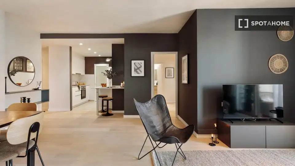 Sala de estar de Piso de alquiler en Barcelona con Aire acondicionado, Calefacción y Amueblado