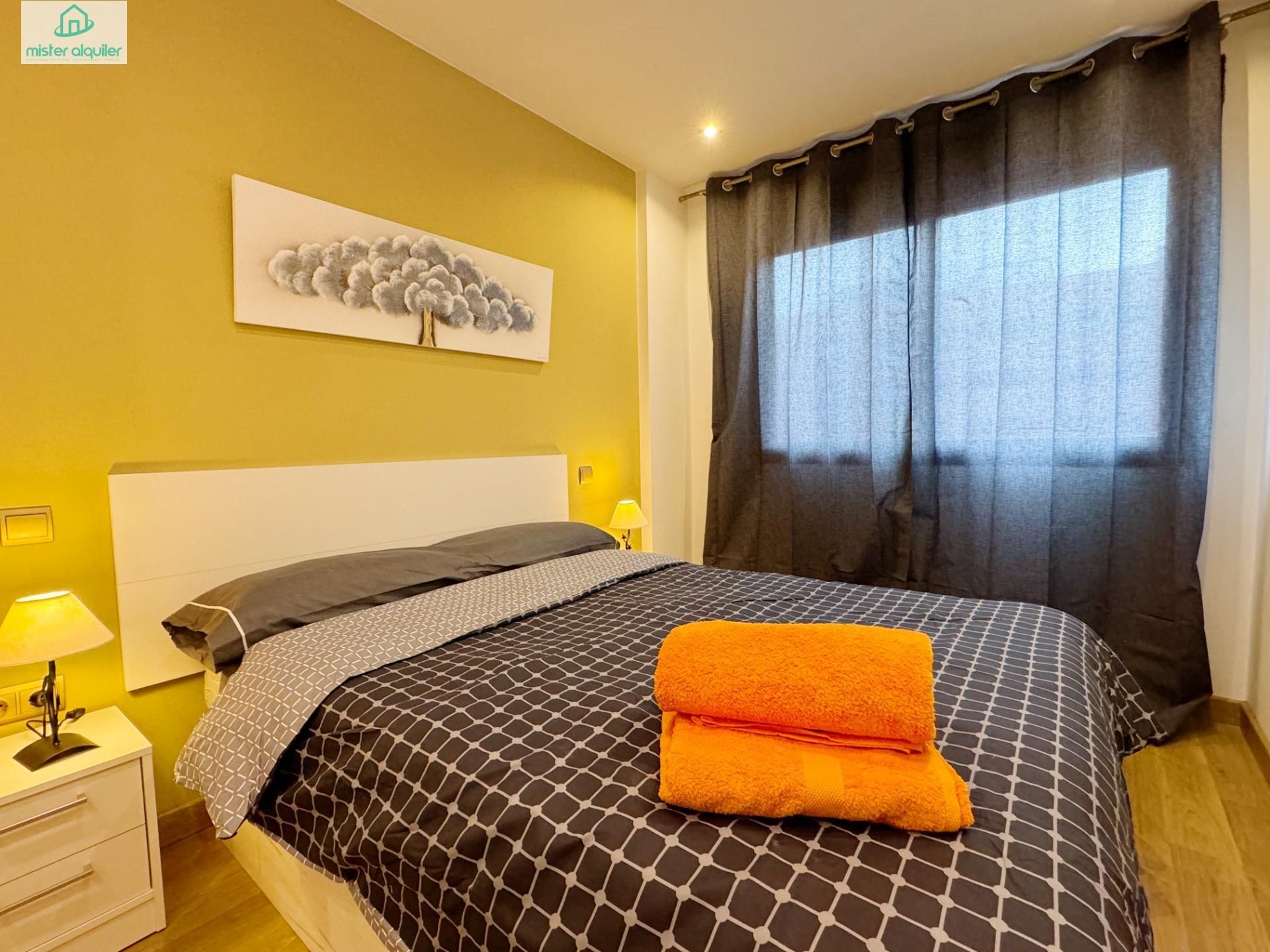 Dormitori de Apartament de lloguer en San Vicente del Raspeig / Sant Vicent del Raspeig amb Aire condicionat, Calefacció i Jardí privat