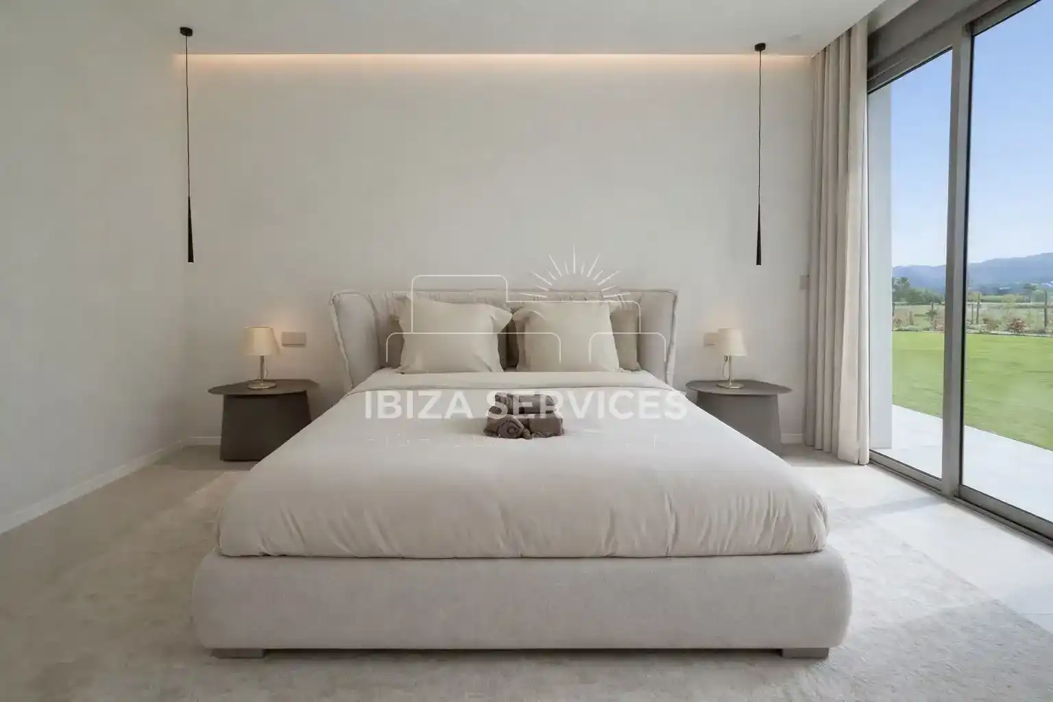 Bedroom of Houses for rent in Santa Eulària des Riu  with Air Conditioner, Private garden and Swimming Pool