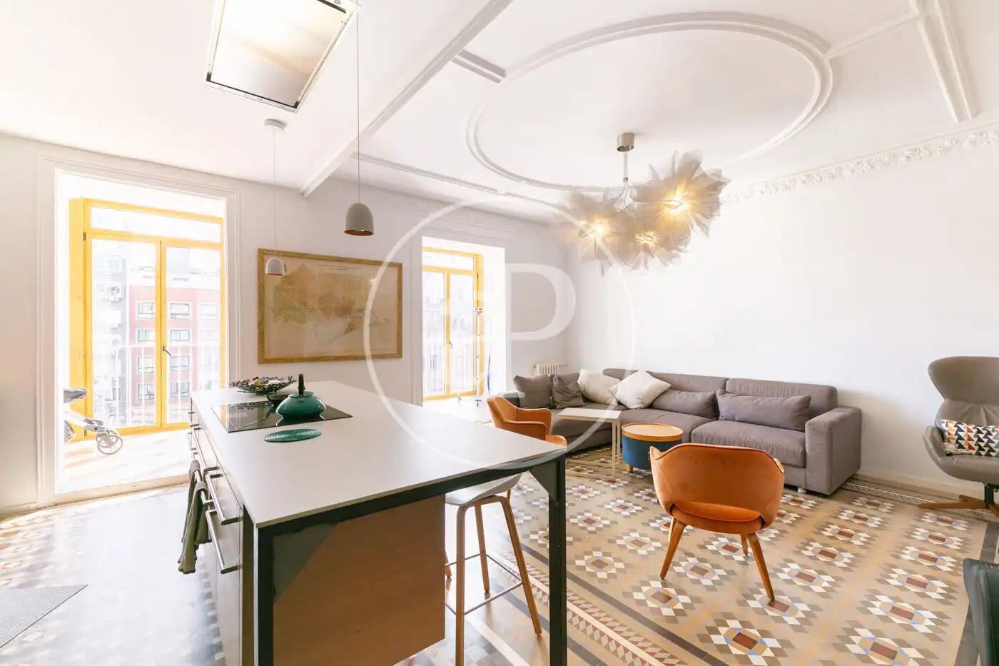 Sala de estar de Piso de alquiler en Barcelona con Aire acondicionado, Calefacción y Amueblado