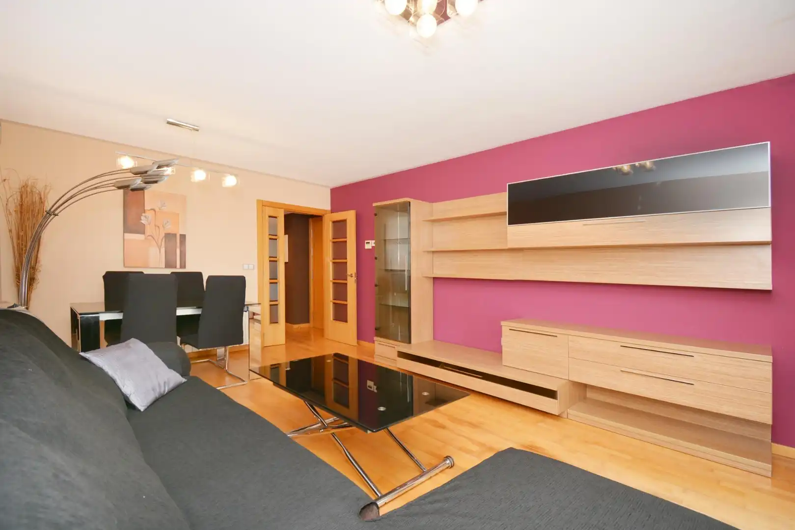 Wohnzimmer von Wohnung zum Verkauf in Cuarte de Huerva mit Klimaanlage, Heizung und Privatgarten