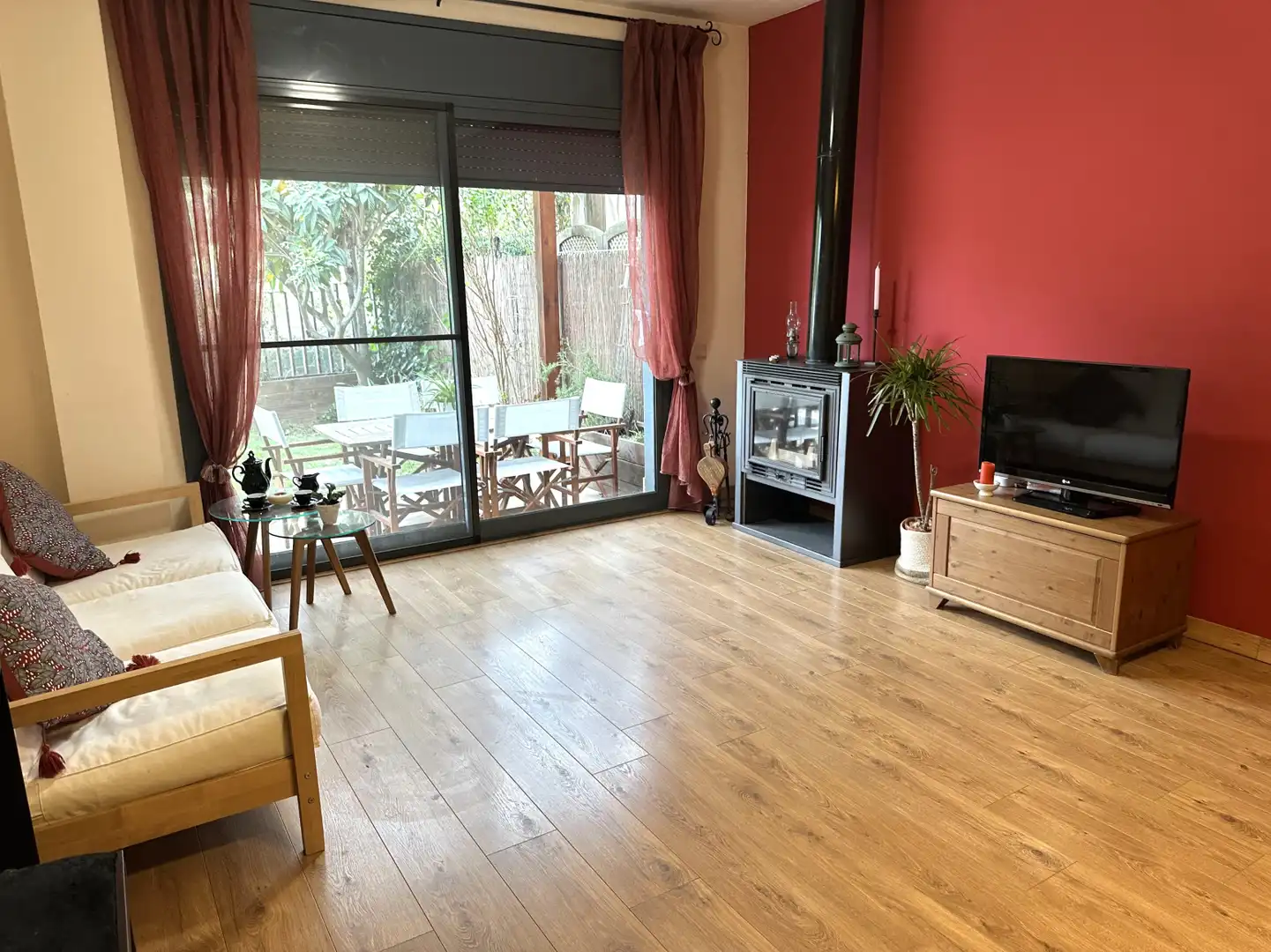 Living room of Houses for sale in Salomó  with Heating, Parquet flooring and Terrace