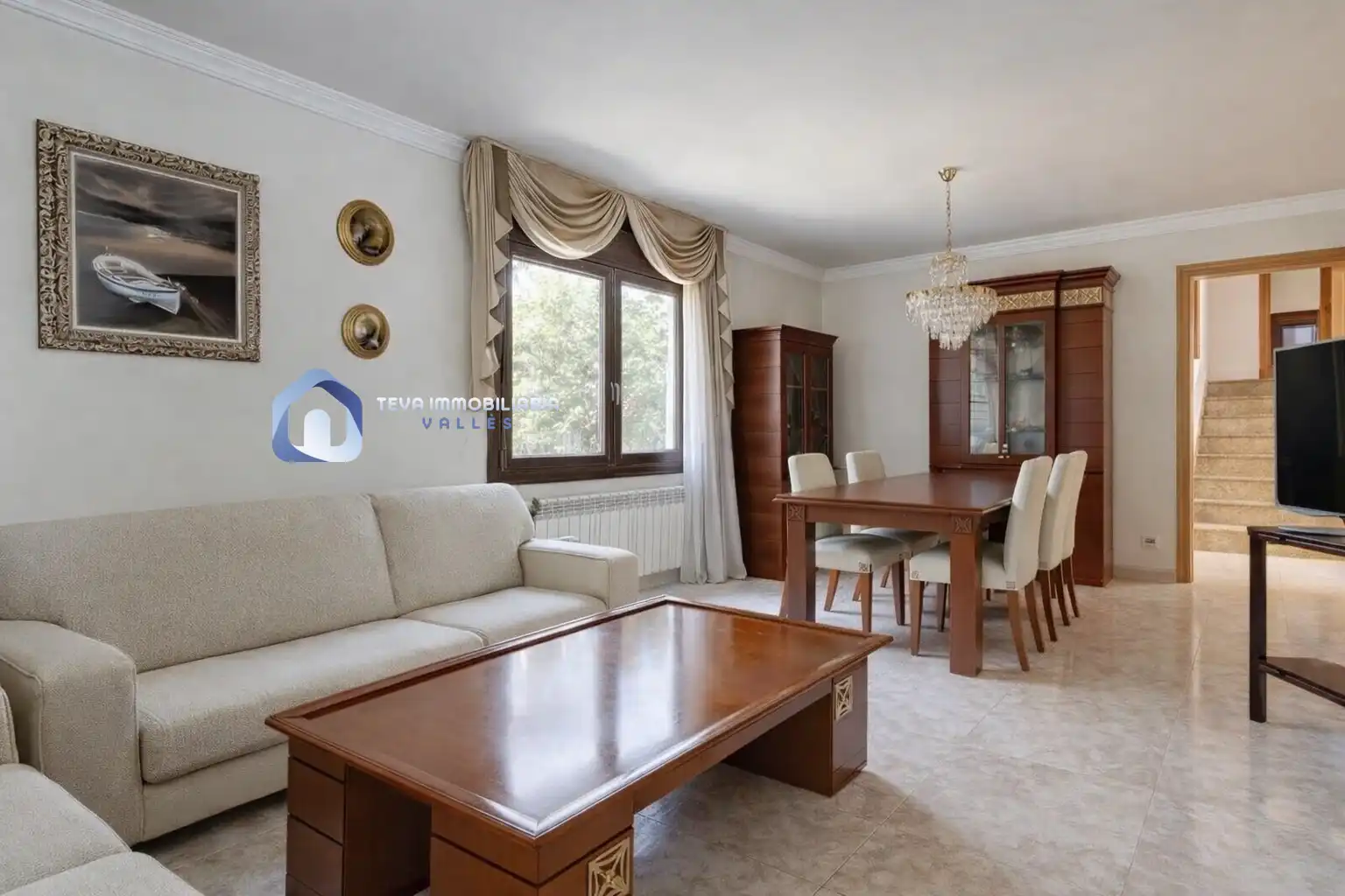 Sala de estar de Casa o chalet en venta en Sant Fost de Campsentelles con Calefacción, Terraza y Trastero