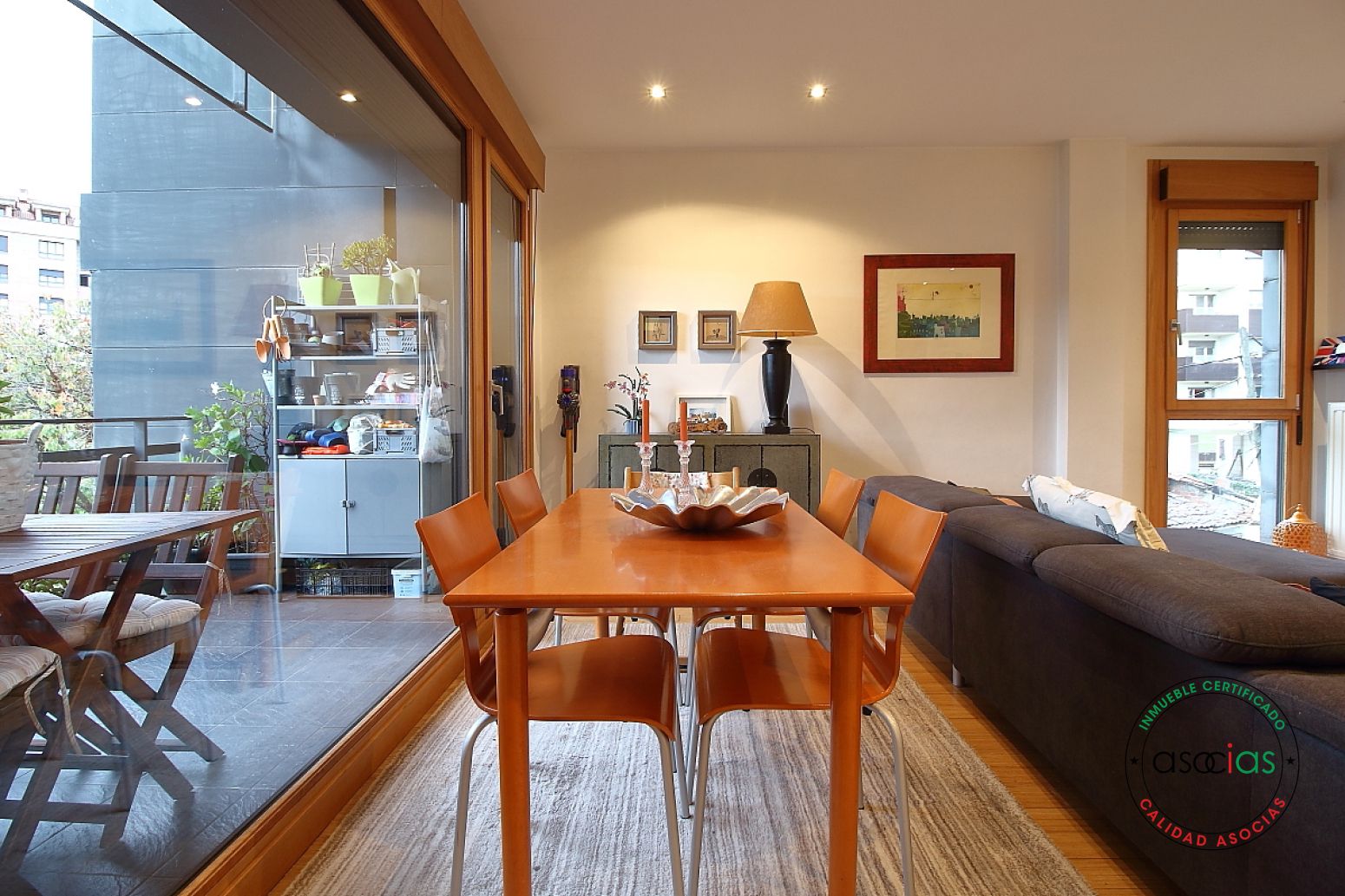 Dining room of Flat for sale in Gijón   with Heating, Private garden and Parquet flooring