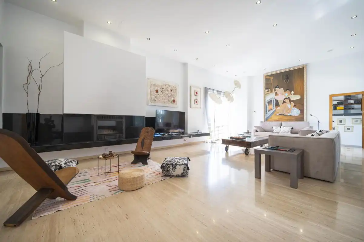 Sala de estar de Casa o chalet de alquiler en Sant Josep de sa Talaia con Aire acondicionado, Calefacción y Jardín privado