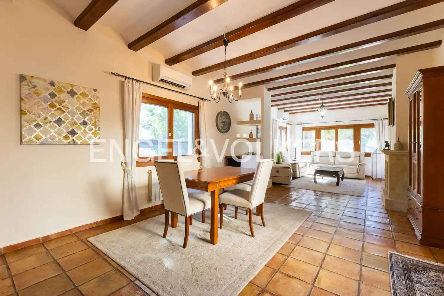 Dining room of Houses for sale in Pedreguer  with Air Conditioner, Heating and Private garden