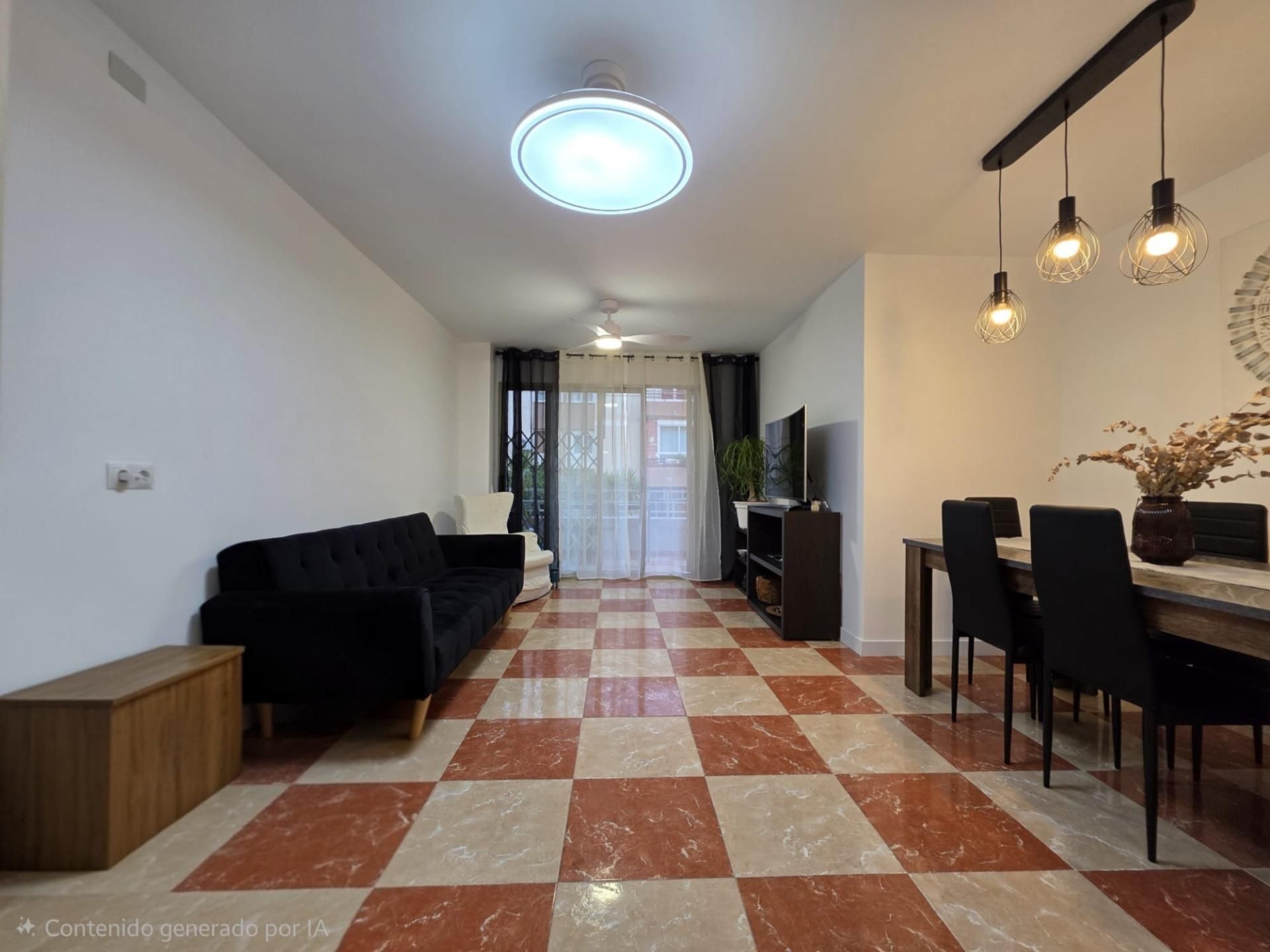 Living room of Flat for sale in Alicante / Alacant  with Private garden, Furnished and Balcony