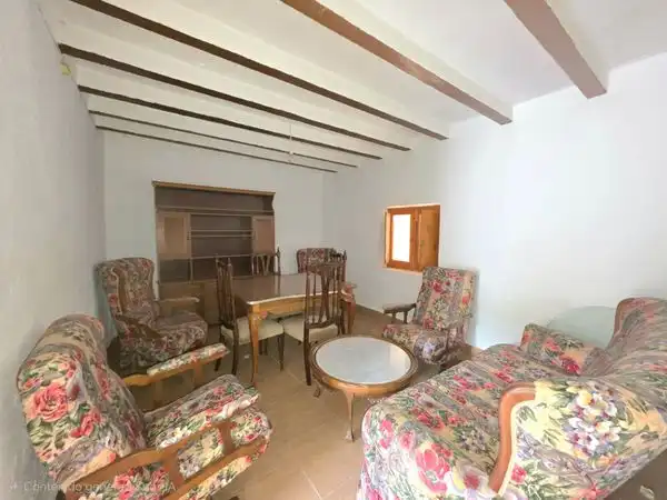 Sala d'estar de Finca rústica en venda en Lubrín amb Jardí privat, Traster i Moblat