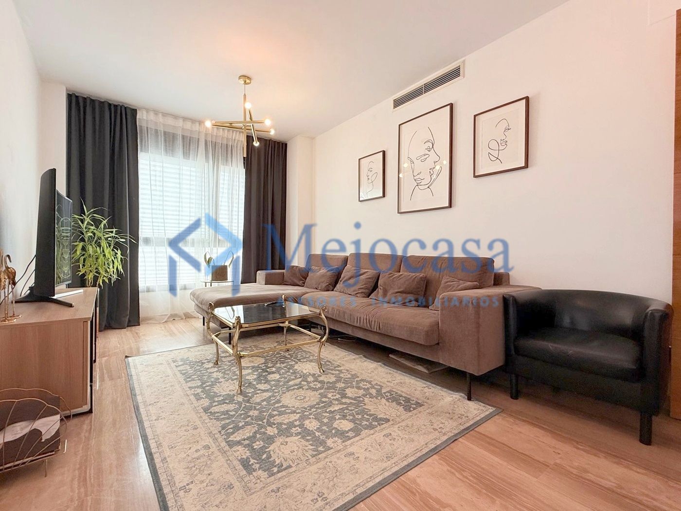 Living room of Flat for sale in  Madrid Capital  with Air Conditioner, Heating and Private garden