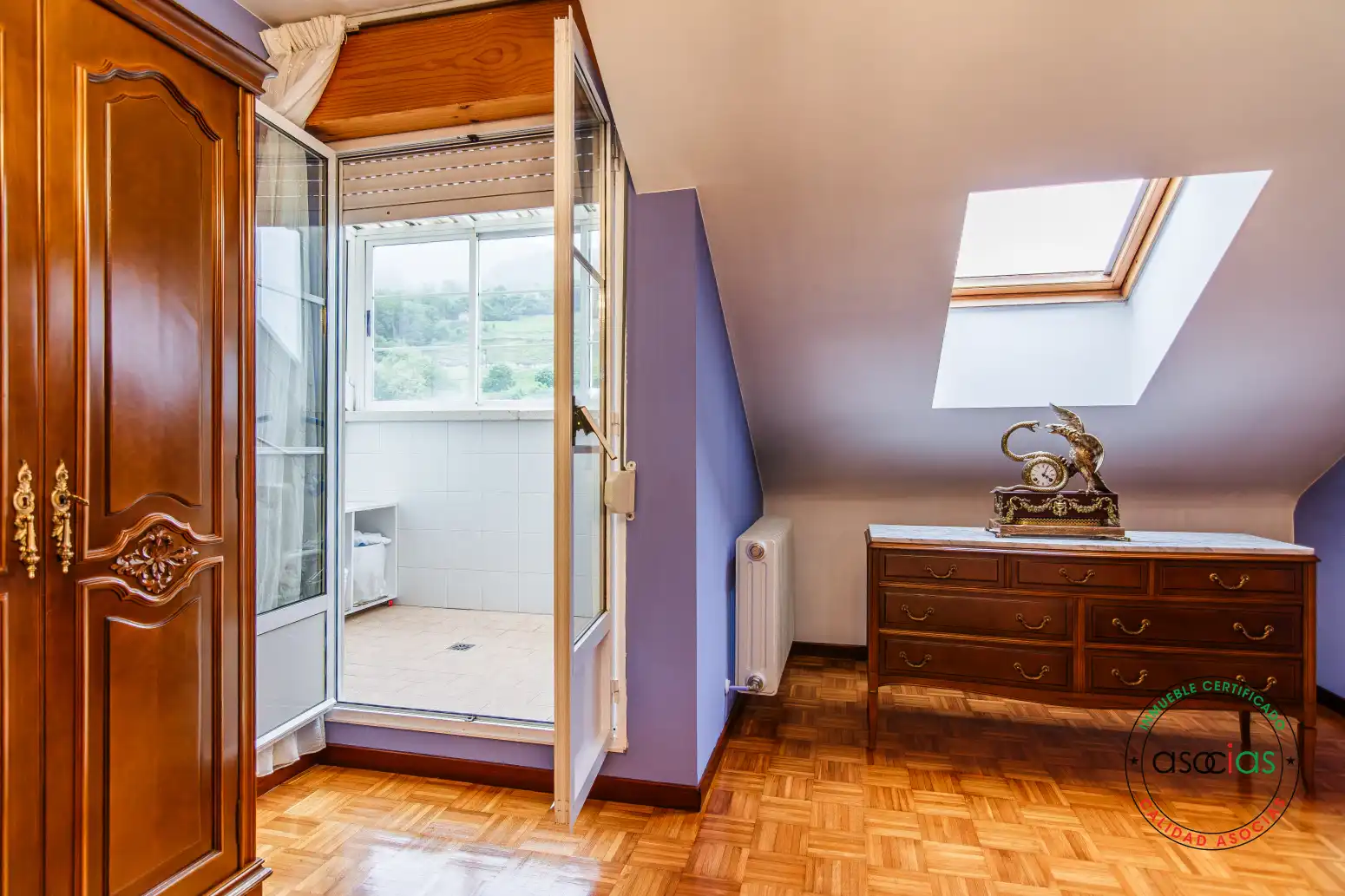 Bedroom of Attic for sale in Lena  with Heating, Parquet flooring and Terrace