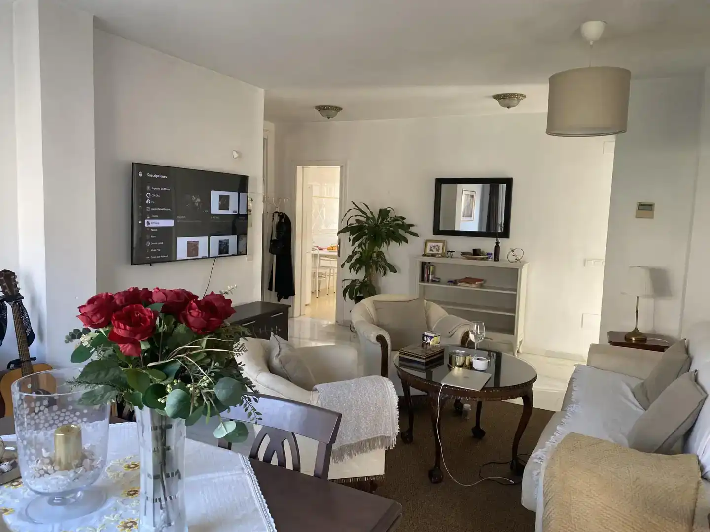 Sala d'estar de Àtic de lloguer en Torremolinos amb Aire condicionat, Moblat i Balcó