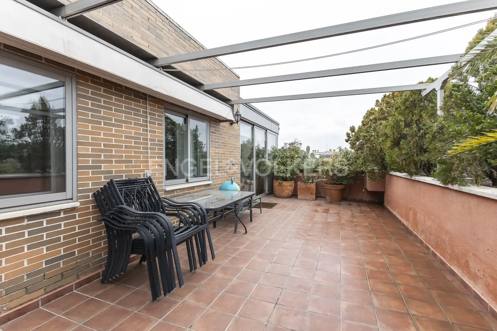 Terrasse von Maisonette zur Miete in La Moraleja mit Klimaanlage, Heizung und Privatgarten