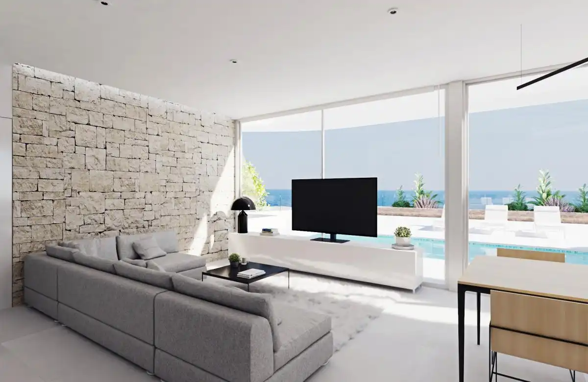 Sala d'estar de Casa o xalet en venda en Calpe / Calp amb Jardí privat i Piscina