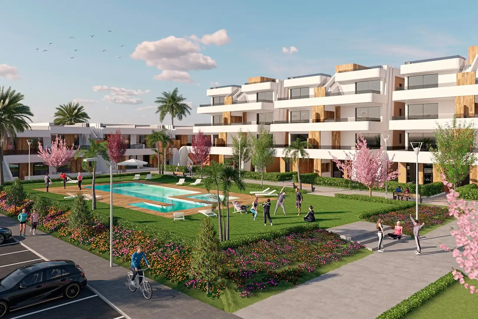 Vista exterior de Pis en venda en Alhama de Murcia amb Aire condicionat, Jardí privat i Terrassa