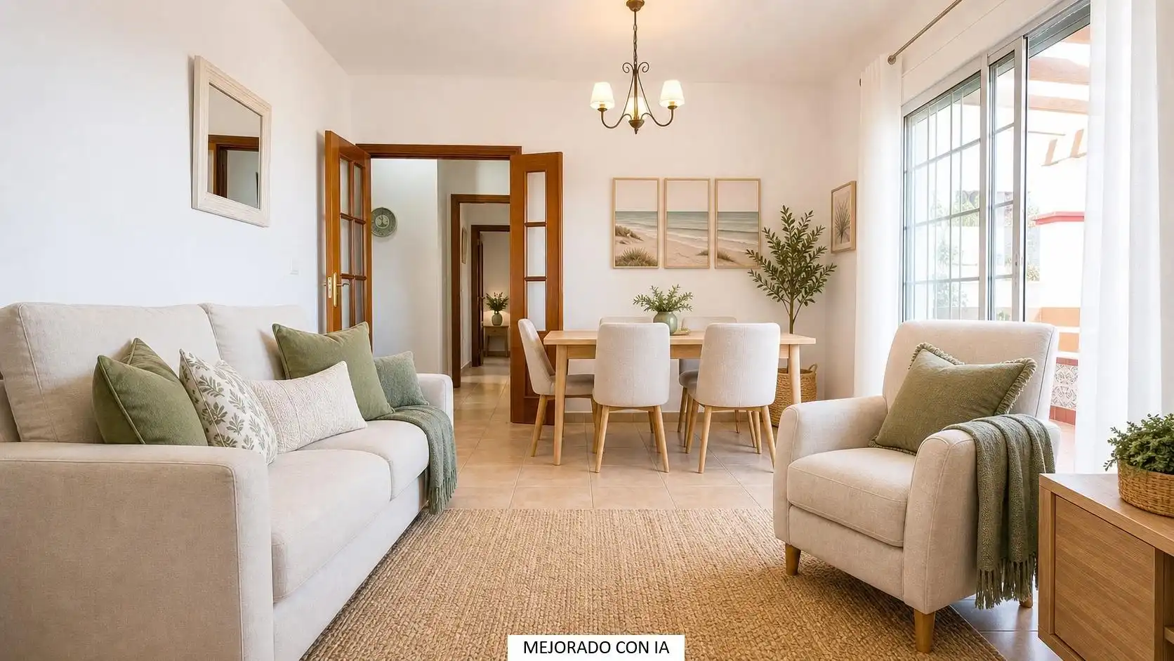 Sala de estar de Apartamento en venta en Ayamonte con Terraza, Amueblado y Piscina comunitaria