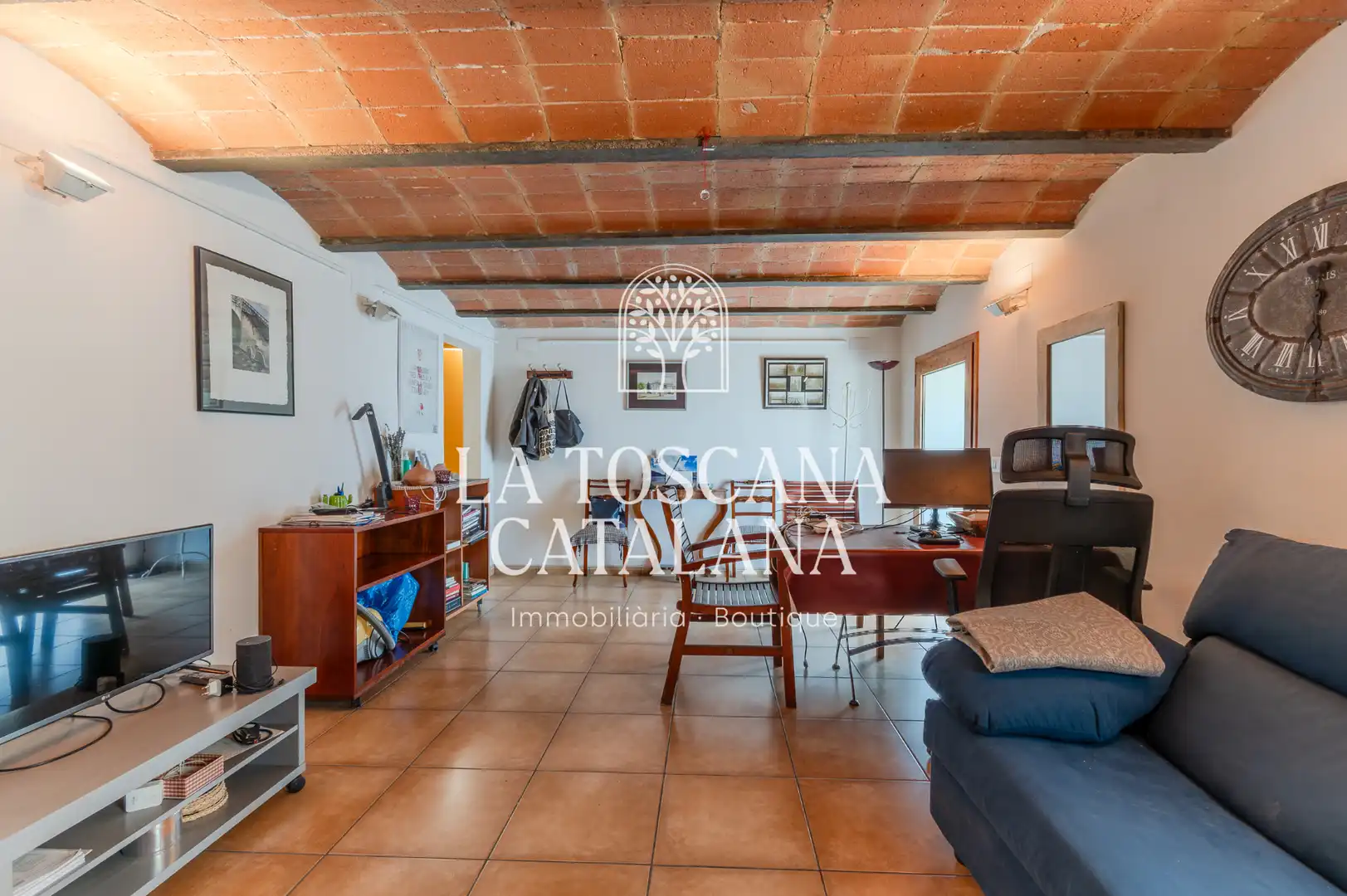 Sala de estar de Casa o chalet en venta en Caldes de Malavella con Calefacción, Jardín privado y Parquet