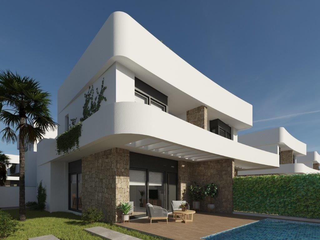 Vista exterior de Casa adosada en venta en Los Montesinos con Jardín privado, Terraza y Piscina