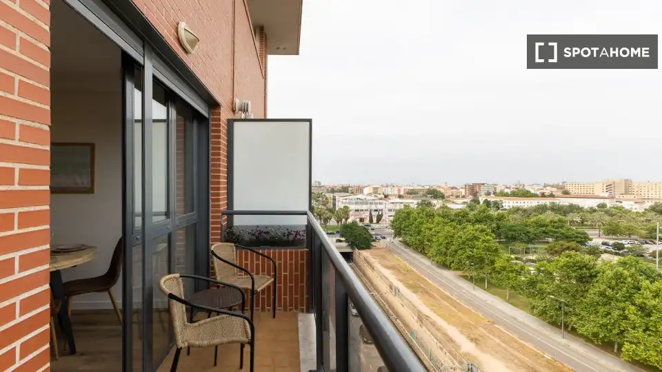 Balcony of Flat for rent in Valencia  with Air Conditioner, Heating and Furnished