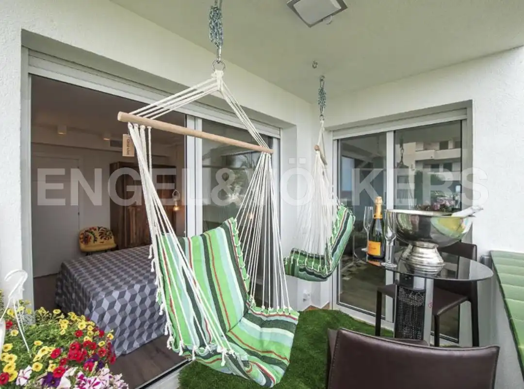 Balcony of Flat for rent in Sitges  with Air Conditioner, Heating and Parquet flooring