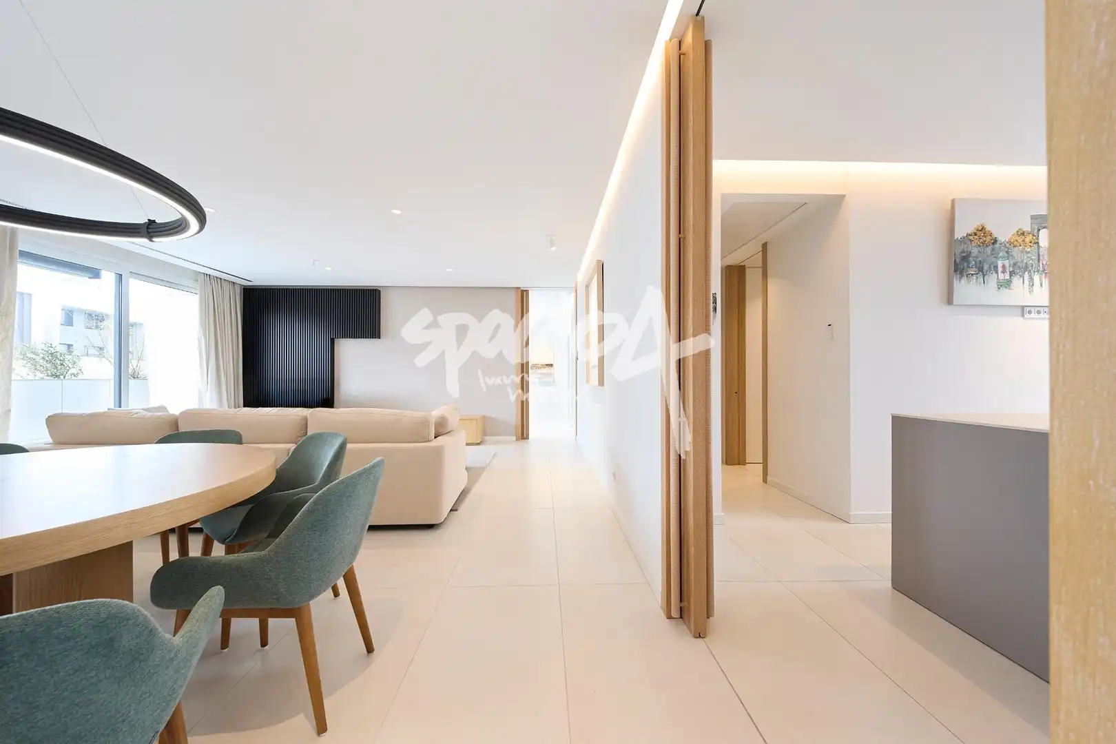 Sala de estar de Ático de alquiler en Pozuelo de Alarcón con Aire acondicionado, Calefacción y Jardín privado