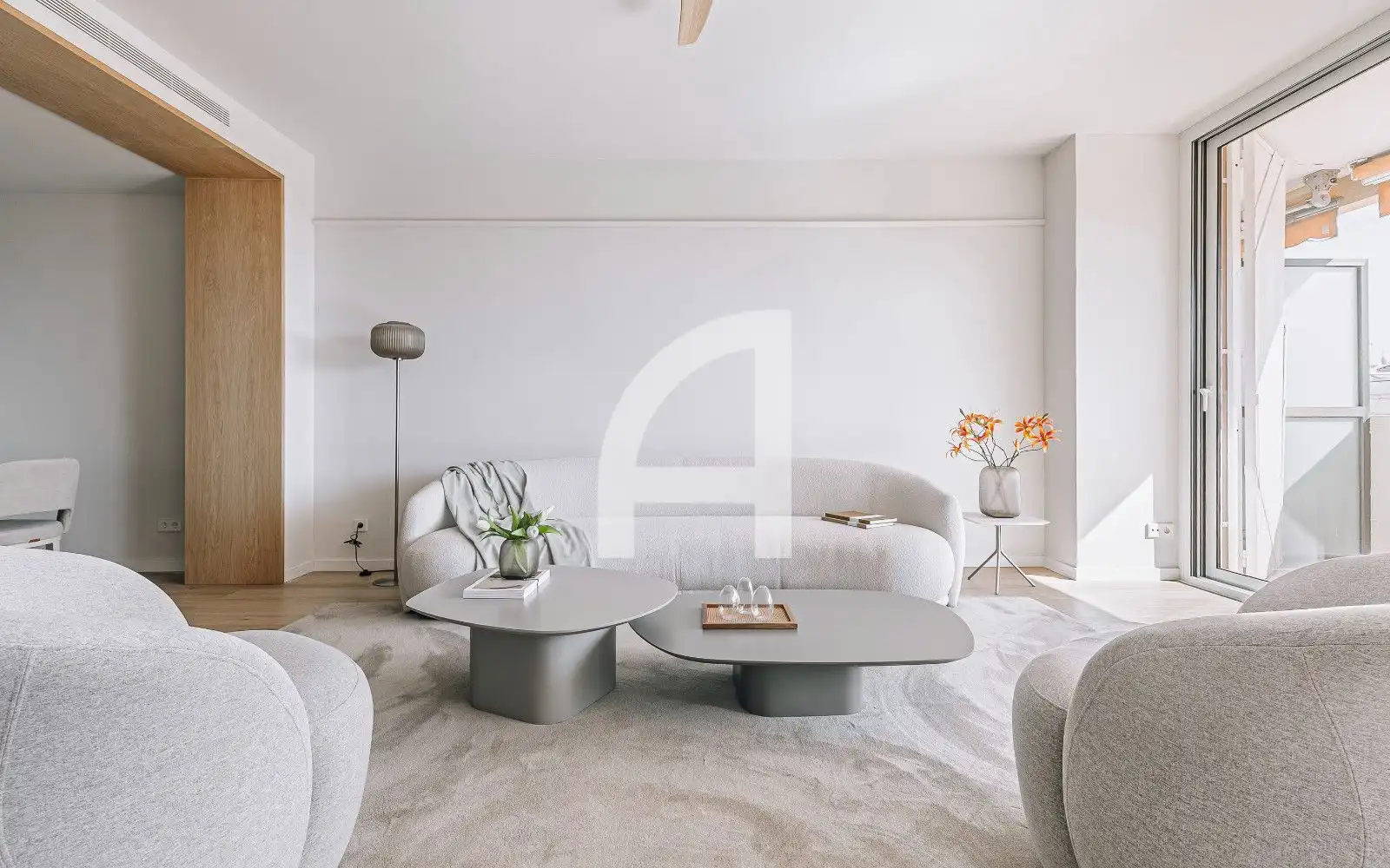 Sala d'estar de Pis en venda en Barcelona amb Aire condicionat, Calefacció i Parquet