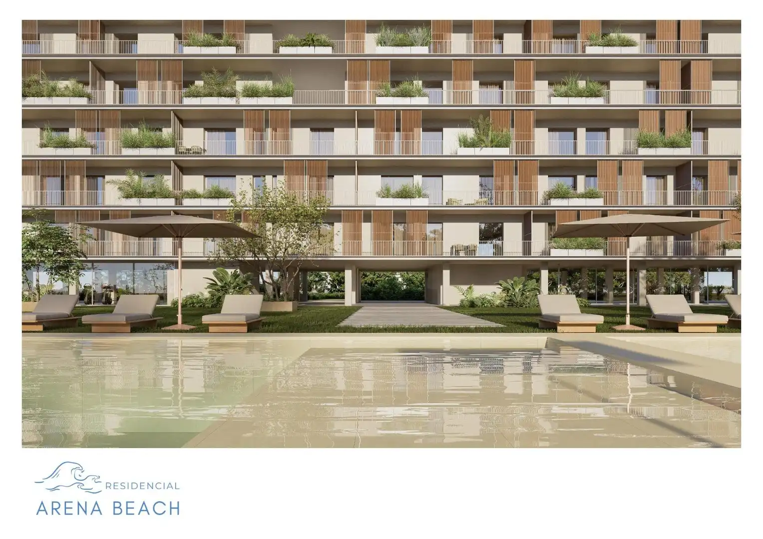 Außenansicht von Wohnung zum Verkauf in Moncofa mit Klimaanlage, Heizung und Privatgarten