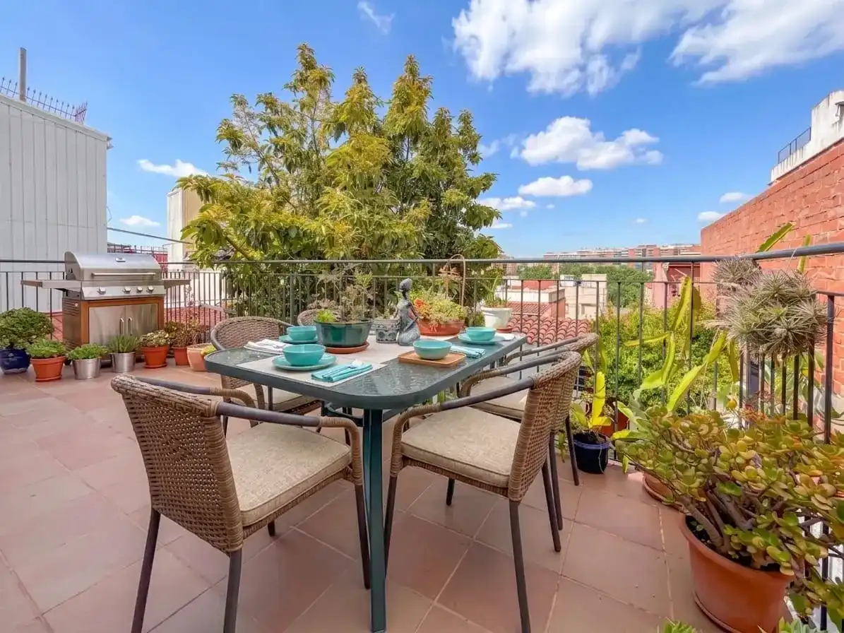 Terrassa de Casa adosada en venda en Badalona amb Aire condicionat, Jardí privat i Traster