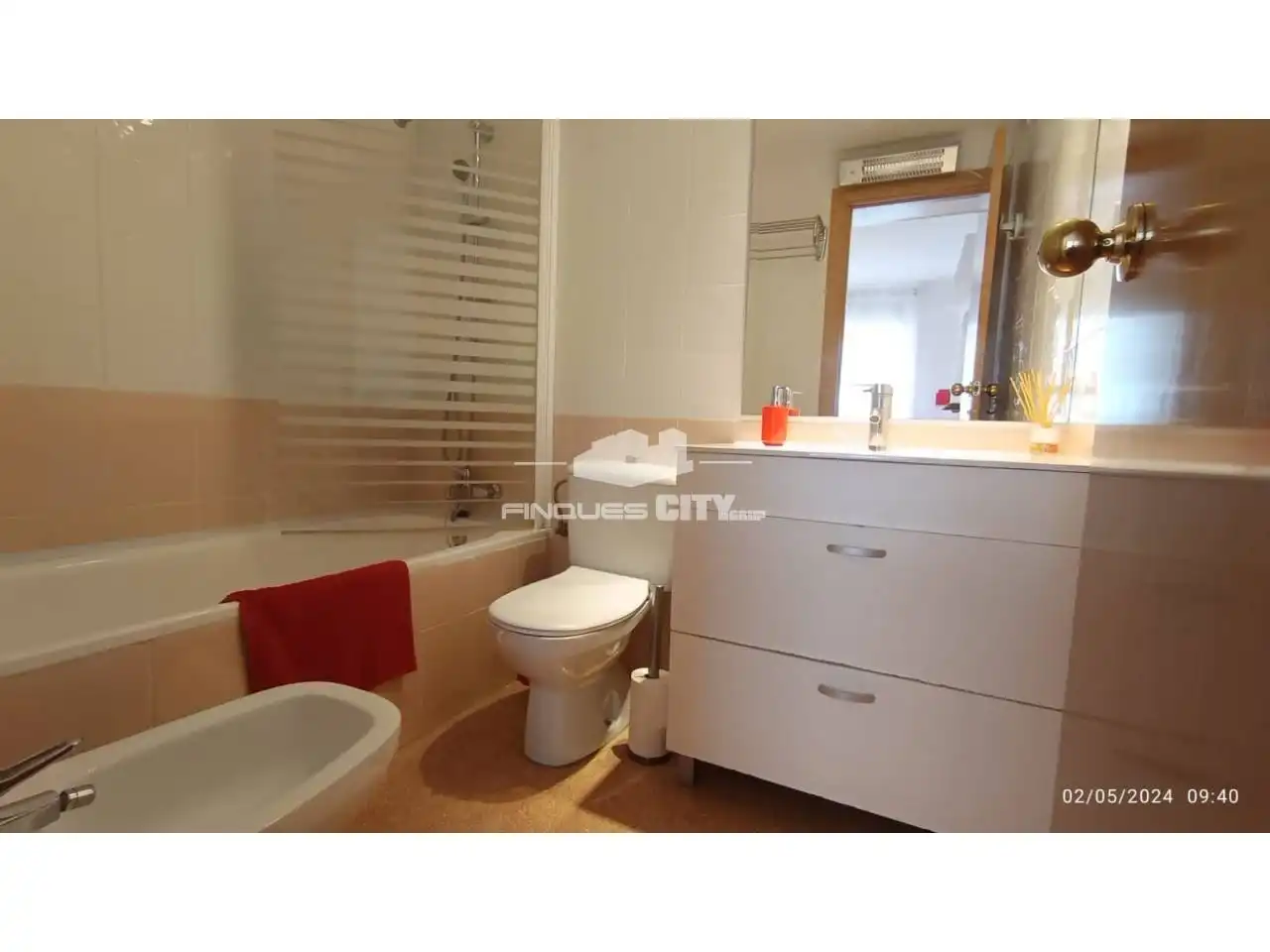 Bathroom of Study for rent in Calella  with Air Conditioner, Heating and Terrace