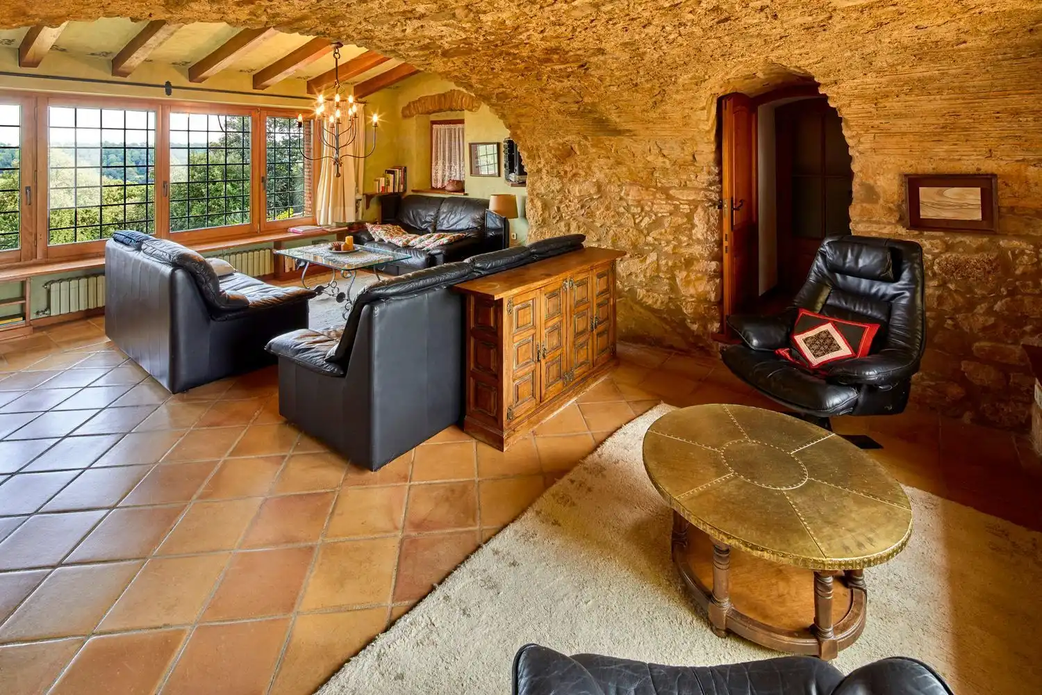 Sala de estar de Casa o chalet de alquiler en Madremanya con Aire acondicionado, Jardín privado y Terraza