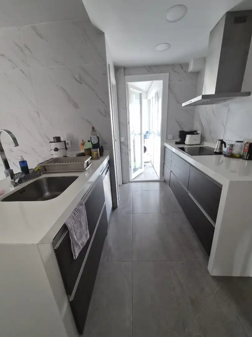 Kitchen of Flat for rent in Madrid  with Air Conditioner, Terrace and Furnished
