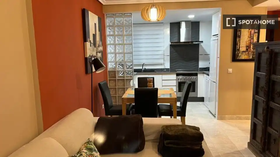 Sala d'estar de Apartament per a compartir en Dénia amb Aire condicionat, Calefacció i Terrassa