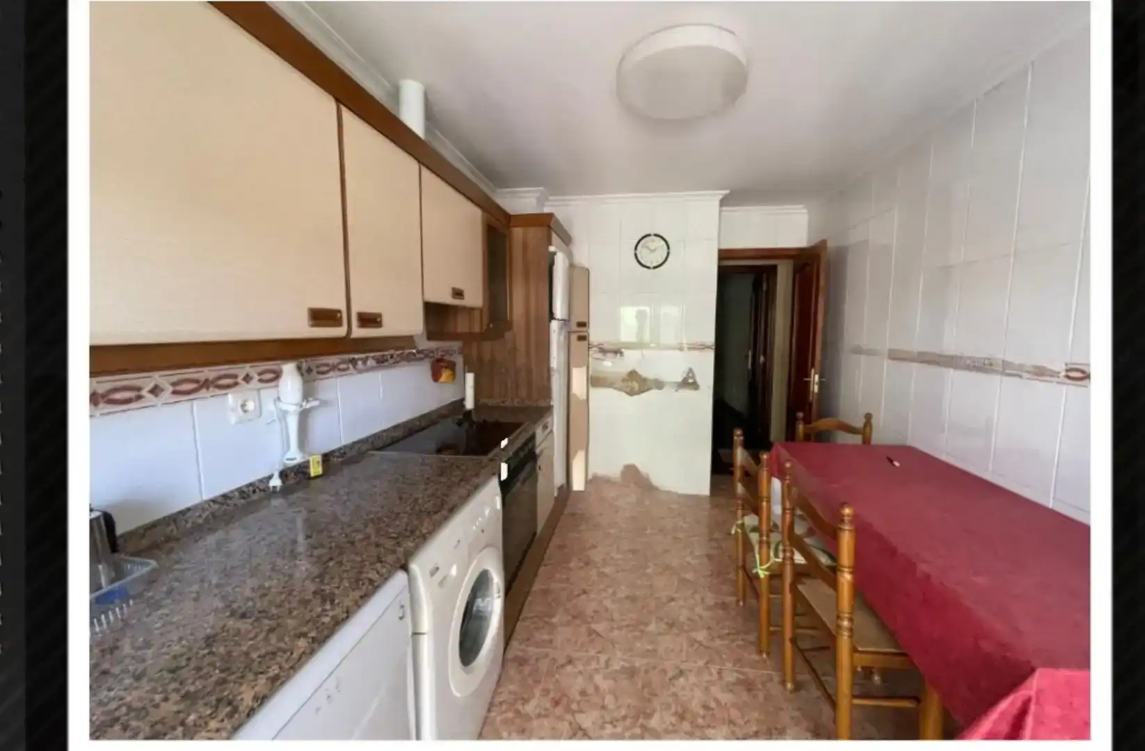 Kitchen of Flat for rent in Ourense Capital   with Parquet flooring, Furnished and Balcony