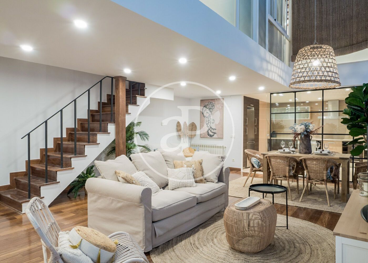 Living room of Flat to rent in  Madrid Capital  with Air Conditioner, Heating and Furnished