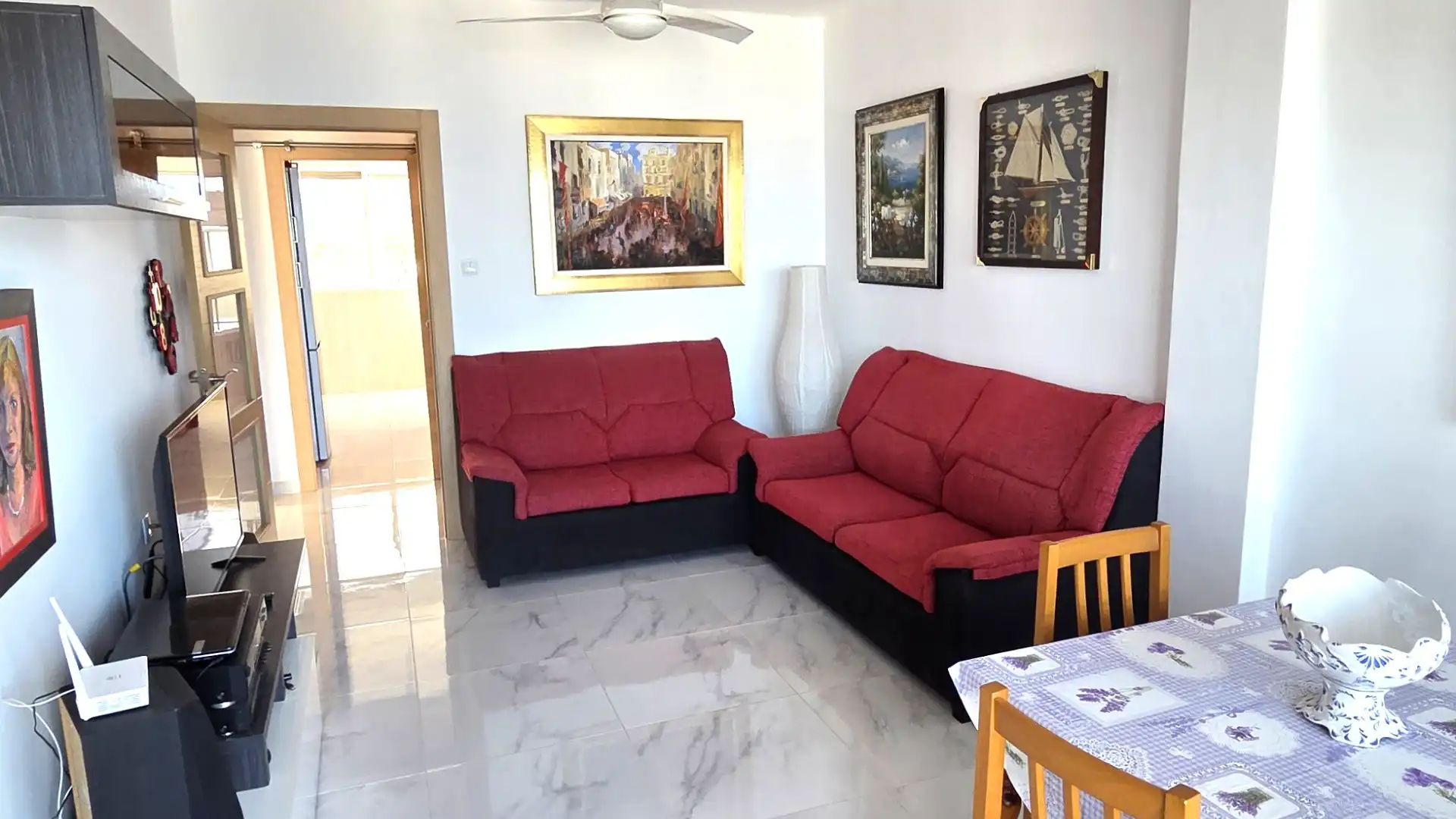 Living room of Flat for sale in Cartagena  with Terrace, Furnished and Oven